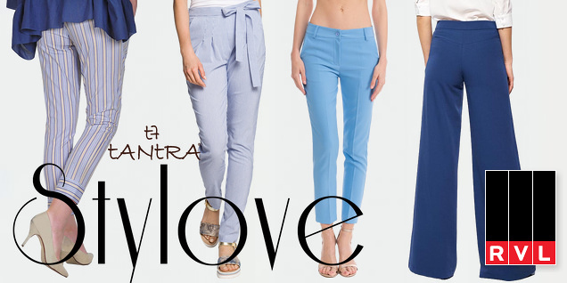 Дамски панталони в нюанси на синьо снимка