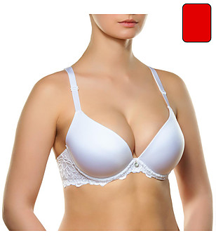 Червен сутиен с повдигащ ефект Chatarina снимка