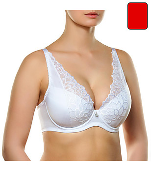 Червен сутиен с повдигащ ефект Chatarina снимка