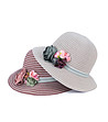 Сива дамска шапка с декоративни цветя Samira-1 снимка