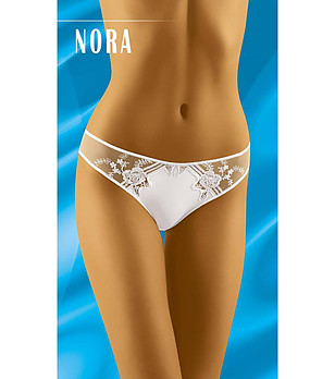Бели бикини с прозрачни детайли Nora снимка