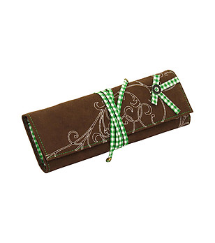 Портмоне за бижута в тъмнокафяво и зелено Kiley снимка