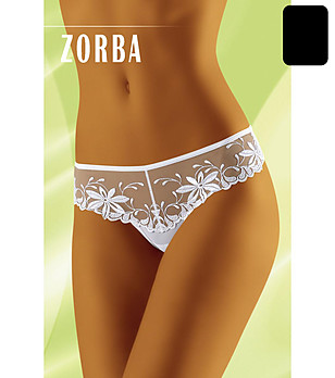 Черни прашки бразилиана с бродерия Zorba снимка