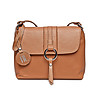 Дамска кожена чанта за рамо в цвят коняк Bianca-1 снимка