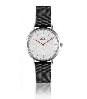 Сребрист мъжки часовник с черна верижка Devon снимка