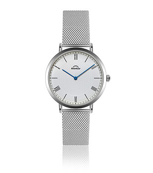 Сребрист мъжки часовник с бял циферблат Bradley снимка