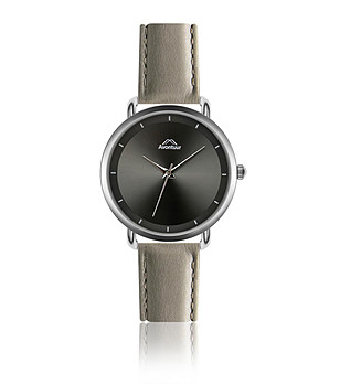 Мъжки часовник със сива каишка от естествена кожа Cedric снимка