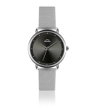 Сребрист мъжки часовник с черен циферблат Cedric снимка