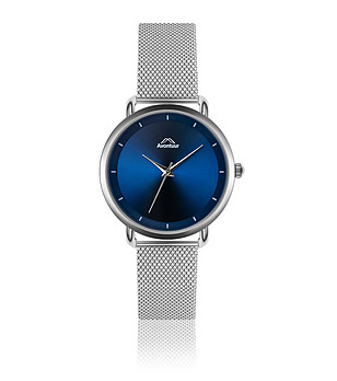 Сребрист мъжки часовник със син циферблат Miguel снимка