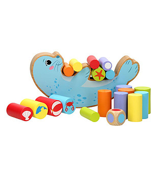 Дървена игра за баланс Тюлен снимка