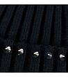 Черна дамска плетена шапка с шипове-2 снимка
