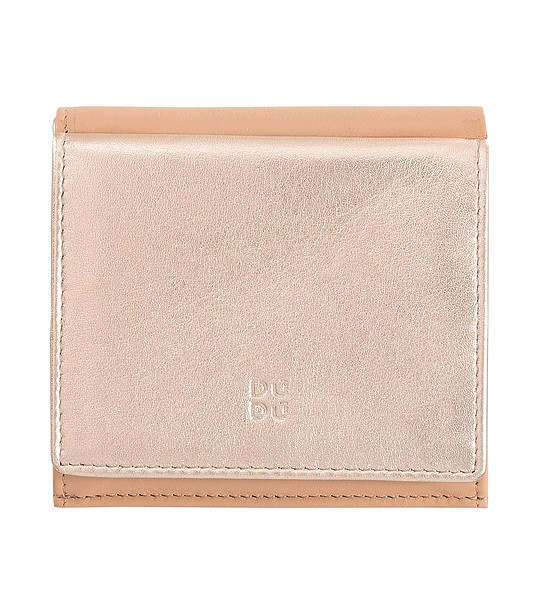 Дамски кожен портфейл в златисто и бежово Flavio с RFID защита снимка