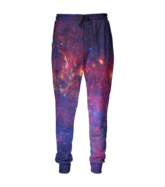 Дамско спортно долнище с принт Purple nebula снимка