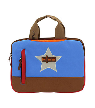 Чанта за таблет в синьо и кафяво 30х23 см снимка