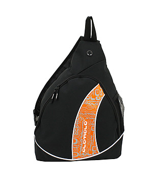 Раница в черно и оранжево с една презрамка снимка