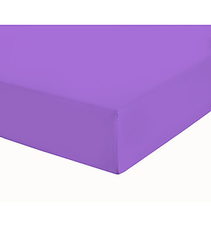 Лилав памучен чаршаф с ластик 180х200 см снимка