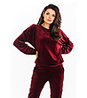 Тъмночервена дамска блуза Azalia с кадифен ефект-3 снимка