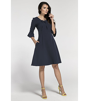 Тъмносиня разкроена рокля Maya снимка