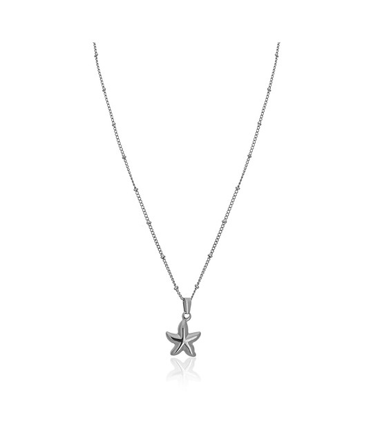 Сребристо колие с висулка Starfish снимка