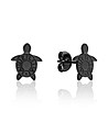 Черни дамски обеци Turtle с лого-1 снимка