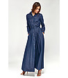 Дълга памучна рокля в деним Eva-0 снимка