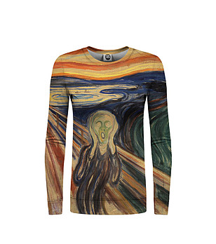 Дамска блуза с памук и принт The scream снимка