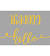 Постелка в сиво и жълто с надпис Hello, Goodbye 52х75 см-0 снимка