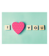 Зелена постелка с контрастен принт I love you 52х75 см-1 снимка