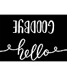 Черно-бяла постелка с принт Hello and Goodbye 52х75 см-0 снимка