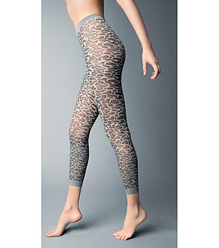 Сив дамкси клин с леопардов принт 40 DEN Panta снимка