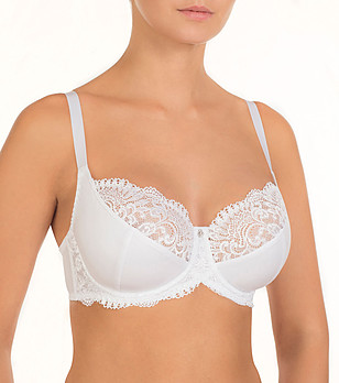 Сутиен в бяло Victoria с дантелени панели снимка