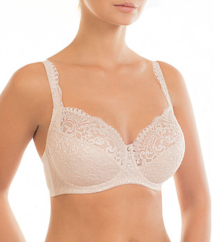 Светлобежов сутиен с дантелено покритие Viktoria снимка