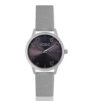 Сребрист дамски часовник с черен циферблат Chloe Dream снимка