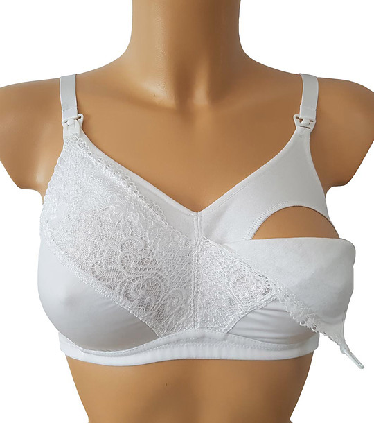 Бял сутиен за кърмачки Victoria без банели снимка