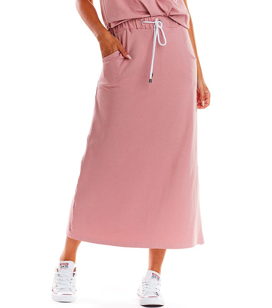 Дълга розова памучна пола Erika снимка