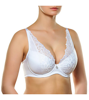 Бял сутиен с широки презрамки Catharina снимка