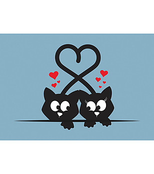 Постелка Black Cats in love 52х75 см снимка
