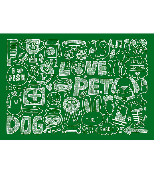 Зелена постелка с принт Pets снимка