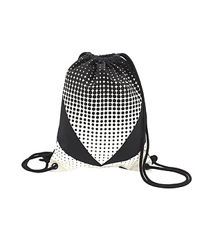 Unisex раница в черно и бяло с фигурален принт снимка