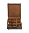 Кафява кожена кутия за ръкавели или бижута Cubano-3 снимка