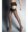 Черни дълги дамски чорапи с дантела Alessandra-0 снимка