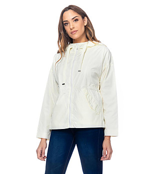 Дамско яке ветровка в цвят екрю Sobella снимка