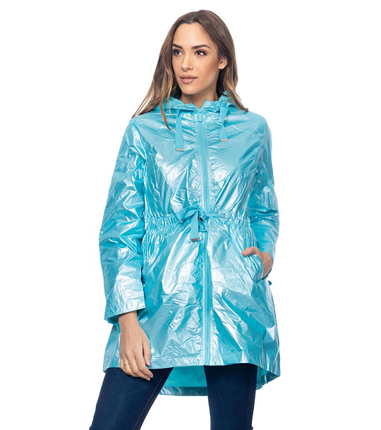 Дамско яке в тюркоаз с метализиран ефект Libby снимка