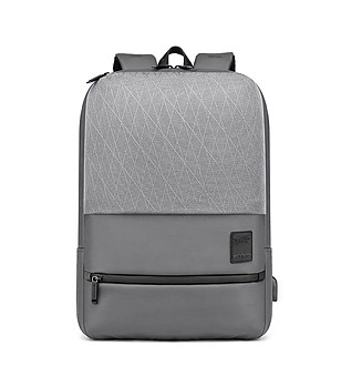 Сива unisex раница с USB порт снимка