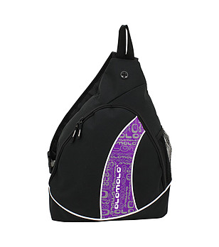 Черна раница с лилав детайл снимка