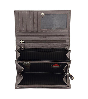 Unisex кожен портфейл в цвят таупе с RFID защита снимка