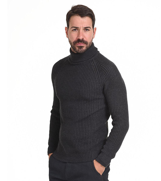 Мъжки поло пуловер в тъмносиво Sami снимка