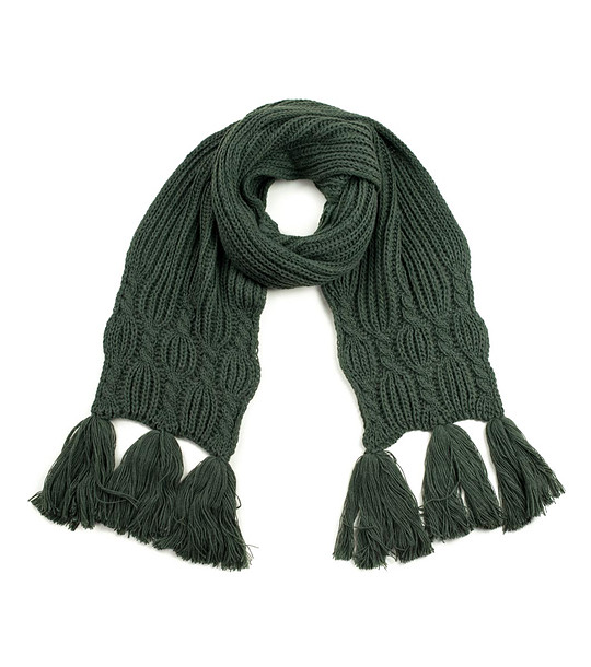 Зелен unisex плетен шал Dezela снимка