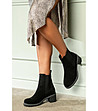 Дамски велурени боти в черно Gwenda-0 снимка