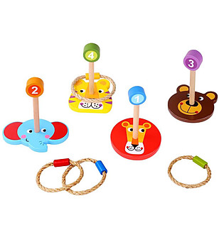 Дървена игра с рингове Животни снимка